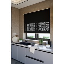 Auralight Lazer Kesim Mat Stor Perde, Lazer Kesimli Modern Serisi, M-171008 Siyah Renk