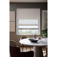 Auralight Lazer Kesim Mat Stor Perde, Lazer Kesimli Modern Serisi, M-181001 Beyaz Renk