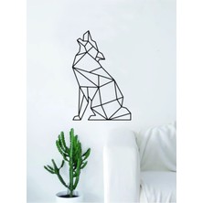 Ahşap Lazer Kesim Tablo Geometrik Kurt Uluyan Hayvan Duvar Dekoru Sanatı