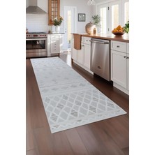 Decofloor Halı 8367A Krem-Vizon Bohem Modern Iskandinav Dokuma Halı Kesme Yolluk-Koridor-Antre-Yatak Odası-Mutfak-Hol