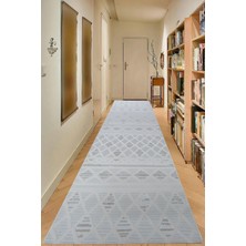 Decofloor Halı 8367A Krem-Vizon Bohem Modern Iskandinav Dokuma Halı Kesme Yolluk-Koridor-Antre-Yatak Odası-Mutfak-Hol