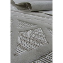 Decofloor Halı 8367A Krem-Vizon Bohem Modern Iskandinav Dokuma Halı Kesme Yolluk-Koridor-Antre-Yatak Odası-Mutfak-Hol