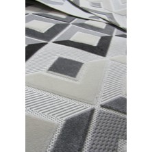 Decofloor Halı 8369A Krem-Gri Bohem Modern Iskandinav Dokuma Halı Kesme Yolluk-Koridor-Antre-Yatak Odası-Mutfak-Hol
