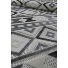 Decofloor Halı 8397A Krem-Gri Bohem Modern Iskandinav Dokuma Halı Kesme Yolluk-Koridor-Antre-Yatak Odası-Mutfak-Hol