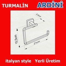 Ardini Turmalin Yuvarlak Havluluk Banyo Mutfak Havluluğu Mat Siyah Ömür Boyu Paslanmaz