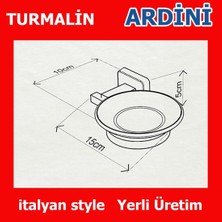 Ardini Store Turmalin Metal - Cam Sabunluk Banyo Mutfak Mat Siyah