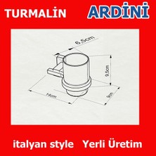 Ardini Store Ardini Turmalin Metal Cam Diş Fırçalık Banyo Mat Siyah Ömür Boyu Paslanmaz