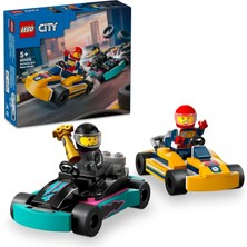 LEGO City Go-Kartlar ve Yarış Sürücüleri 60400-5 Yaş ve Üzeri Için Yarışçı Minifigürü Içeren Yaratıcı Oyuncak Yapım Seti (99 Parça)