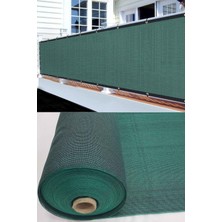 Branda Dünyası 80 x 1040 cm Yeşil Balkon Filesi - Yüzde 95'lik Şeritli Halkalı File
