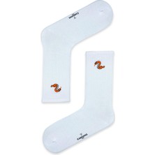 Yılan Nakışlı Desenli Spor Çorap