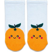 Neşeli Portakal Desenli Babet Çorap