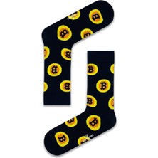 Bitcoin Desenli Renkli Çorap