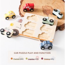 De Beers Çocuk Bulmacaları Ahşap Bebek Oyuncakları Montessori 3D Bulmaca Oyuncakları Bebekler Için Eğitici Oyuncaklar Bulmaca Çocuk 2 Yaş Arabalar Maç Tahtası Bulmaca (Yurt Dışından)