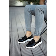 Nateli CH002 Rbt Loafer Verniciata Erkek Ayakkabı Sıyah