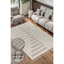 Simerev Halı Bukle Dokuma Yumuşak Halı Salon Oturma Odası Mutfak Yatak Odası Yolluk Kilim Krem Bej