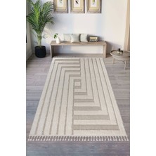 Simerev Halı Bukle Dokuma Yumuşak Halı Salon Oturma Odası Mutfak Yatak Odası Yolluk Kilim Krem Bej