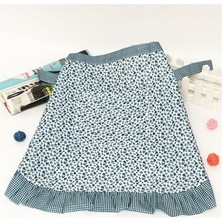 Zhuxi Shop B S5 Yeşil Kumaş Stili Su Geçirmez Kadın Pamuk Keten Çapraz Sırt Önlük Japon Ev Işleri Mutfak Pişirme Çift Cep Önlük Çiçekçi Çalışma Önlük (Yurt Dışından)