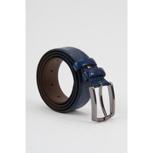 Alexander Gardi Alexandergardi Erkek Doku Detaylı Desenli  Deri Kemer (E24-KEMER-21)