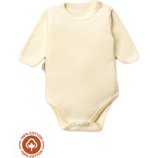 Miniel Çıtçıtlı Basic Uzun Kol Pamuklu Bebek Badi - SARI