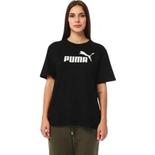 PUMA ESS Logo Boyfriend Tee 586868-01 KADIN Siyah Tişört