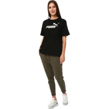 PUMA ESS Logo Boyfriend Tee 586868-01 KADIN Siyah Tişört