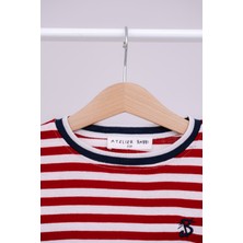 Uzun Kollu T-Shirt / Bordo Çizgili