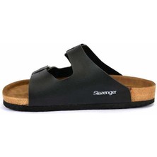 Slazenger LENS Erkek Terlik Siyah Nubuk