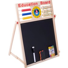 Hamaha Eğitici Ahşap Oyuncak |çift Taraflı Eğitici Yazı Tahtası | Manyetik ve Ahşap 47 cm