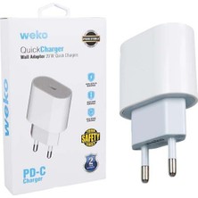 Weko WK-26524 Beyaz Pd 20 Watt IPHONE Type-C Hızlı Şarj Başlığı