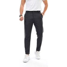 Yazı Erkek Füme Renk Düz Kesim Kaliteli Esnek Likralı Bilek Boy Kumaş PANTOLON-7103