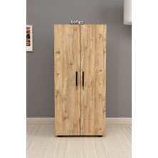 Bofigo 3 Raflı 2 Kapaklı Klasörlük Dolabı Mutfak Dolabı Banyo Dolabı Çok Amaçlı Dolap Fulya Çam