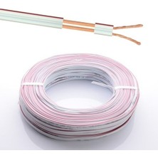 2X0.75 MM HOPARLÖR KABLOSU BEYAZ-ELEKTRİK KABLOSU-BAKIR KABLO ÜST KALİTE-