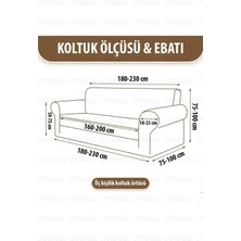 Bal Peteği Desenli Likralı Esnek Lastikli Yıkanabilir 3 Kişilik Koltuk Örtüsü Koyugri