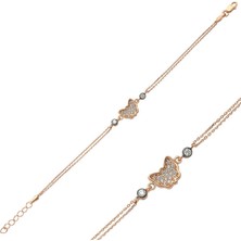 HS Demirci 925 Ayar Gümüş Rose Kelebek Bileklik