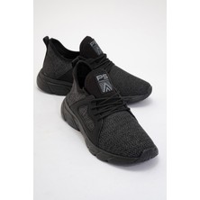 Ccway Erkek Triko Spor  Ayakkabı Siyah Siyah