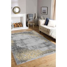 Alina Carpet Eco Touch Serisi KRS0007-GR Dijital Baskılı Kaymaz Taban(Dot) Salon Mutfak Halısı