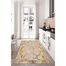 Alina Carpet Eco Touch Serisi Dijital Baskı Kaymaz Tabanlı Yıkanabilir Salon Halısı Mutfak Halısı Koridor Halısı