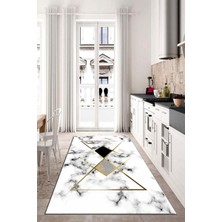 Alina Carpet Eco Touch Serisi Dijital Baskı Kaymaz Tabanlı Yıkanabilir Salon Halısı Mutfak Halısı Koridor Halısı