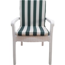 Mirzade 4 Adet Elit Su Geçirmez Yüksek Arkalı Minder-Yeşil/krem