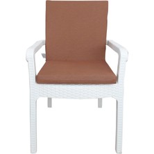 Mirzade 4 Adet Elit Yüksek Arkalı Minder Duck Bezi-Acı Kahve