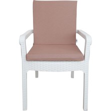 Mirzade 4 Adet Elit Yüksek Arkalı Minder Duck Bezi-Sütlü Kahve