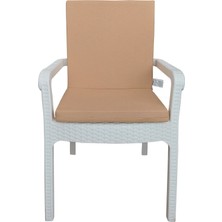 Mirzade 6 Adet Elit Yüksek Arkalı Minder Duck Bezi-Cappuchino