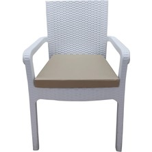 Mirzade 4 Adet Hera Siesta Minder Su Geçirmez Kumaş 5 cm Gri Sünger-A.bej