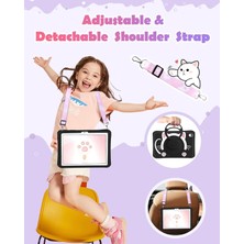 TEKNETSTORE iPad 10. Nesil 10.9 İnç 2022 Uyumlu Kedi Kılıf Standlı Eğlenceli Askılı Silikon