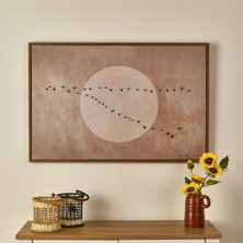 Evidea Deco Pajaros Bej Kanvas Tablo 90x60 cm Modern Tema ile Şık Duvar Dekoru