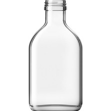 Afracam 200 cc Cold Brew Şeffaf 200 ml Kilitli Siyah Plastik Kapaklı Yassı Cam Şişe (Soğuk Kahve) 6 Adet