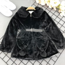 Kız Çocuk Tavşan Modeli Kürklü Mont