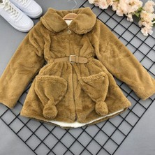 Kız Çocuk Tavşan Modeli Kürklü Mont
