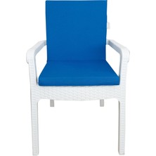 Mirzade 4 Adet Elit Yüksek Arkalı Minder Duck Bezi-Saks Mavi