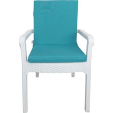 Mirzade 4 Adet Elit Yüksek Arkalı Minder Duck Bezi-Su Yeşili